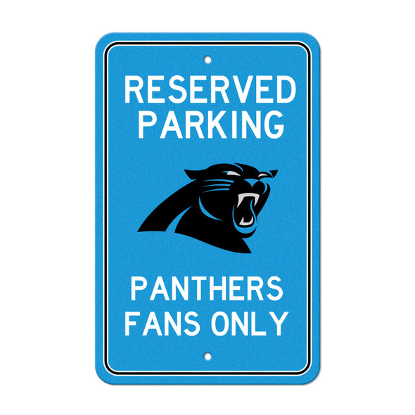 Carolina Panthers Team Color Reserved Parking Sign Decor 18in. X 11.5in. Lightweight