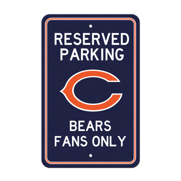 Chicago Bears Team Color Reserved Parking Sign Decor 18in. X 11.5in. Lightweight