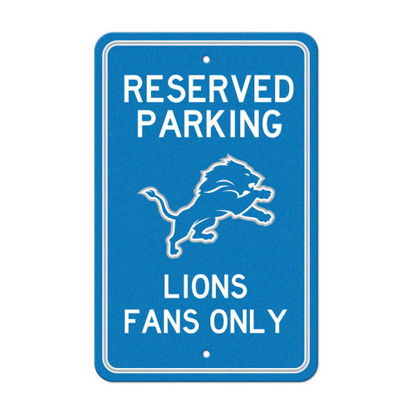 Detroit Lions Team Color Reserved Parking Sign Decor 18in. X 11.5in. Lightweight