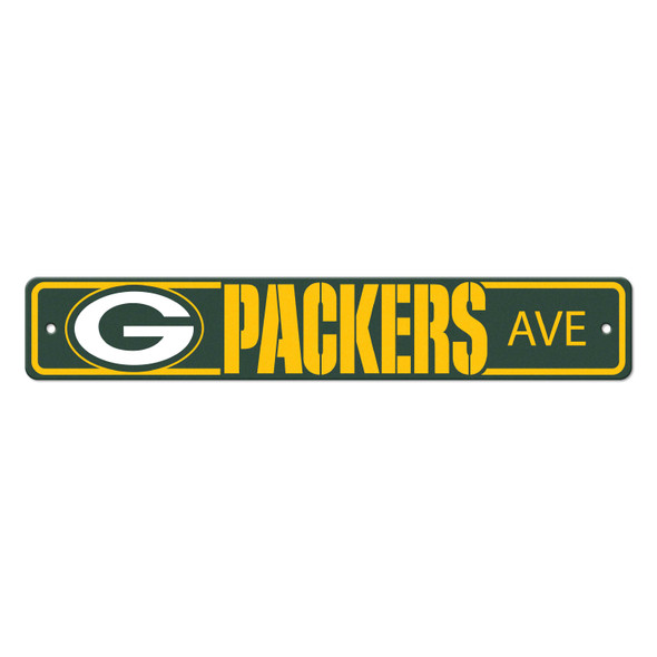 Green Bay Packers Team Color Street Sign D√©cor 4in. X 24in. Lightweight