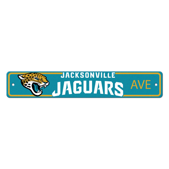 Jacksonville Jaguars Team Color Street Sign D√©cor 4in. X 24in. Lightweight