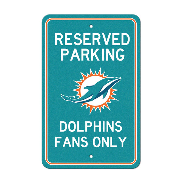 Miami Dolphins Team Color Reserved Parking Sign D√©cor 18in. X 11.5in. Lightweight