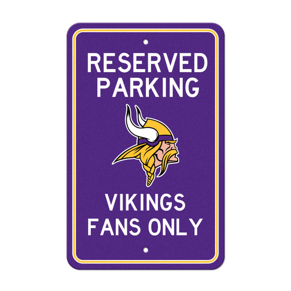 Minnesota Vikings Team Color Reserved Parking Sign Decor 18in. X 11.5in. Lightweight