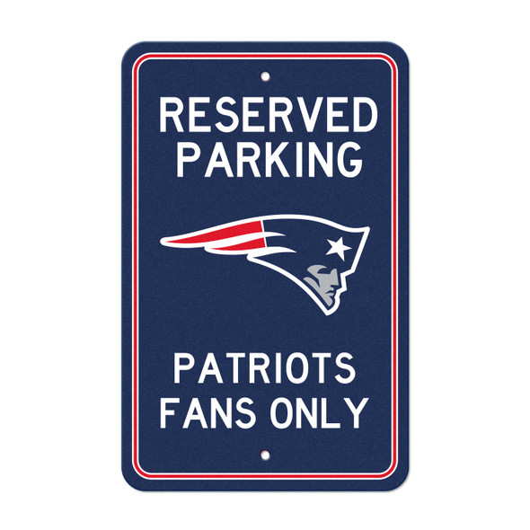 New England Patriots Team Color Reserved Parking Sign Decor 18in. X 11.5in. Lightweight