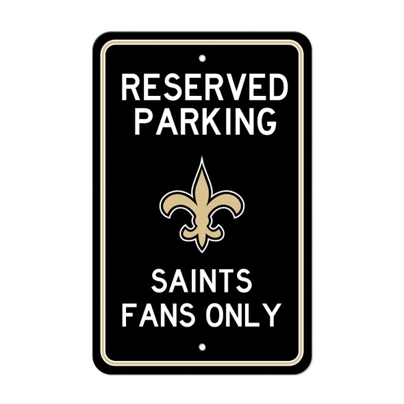 New Orleans Saints Team Color Reserved Parking Sign Decor 18in. X 11.5in. Lightweight