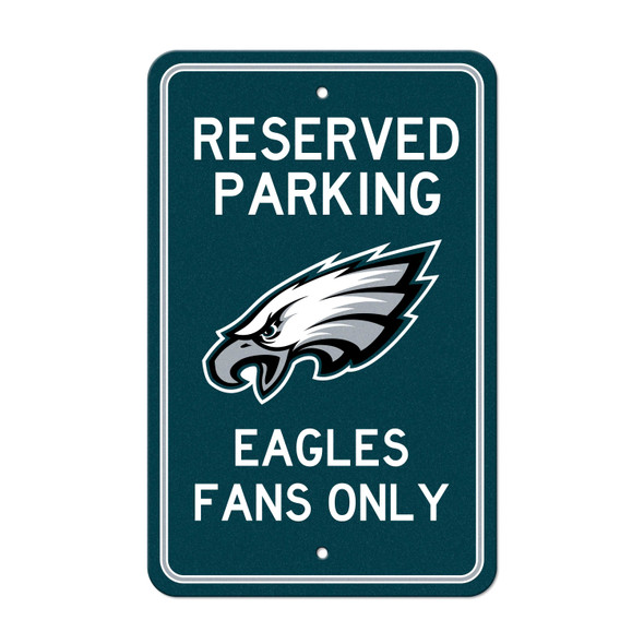 Philadelphia Eagles Team Color Reserved Parking Sign Decor 18in. X 11.5in. Lightweight
