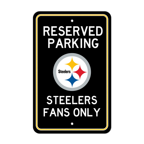 Pittsburgh Steelers Team Color Reserved Parking Sign D√©cor 18in. X 11.5in. Lightweight