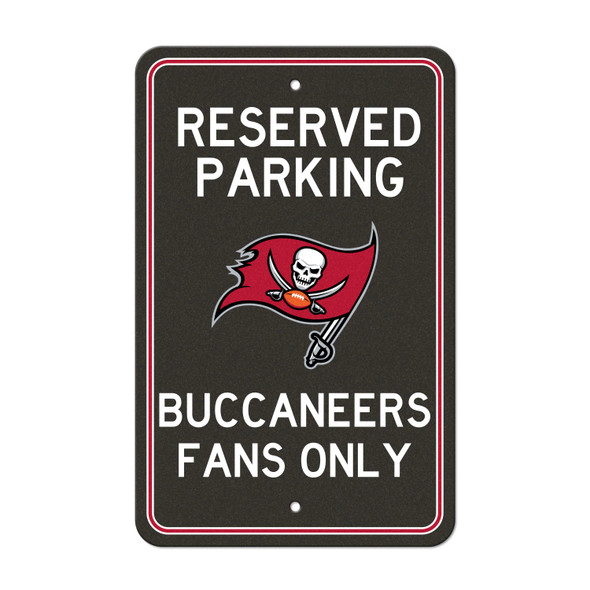 Tampa Bay Buccaneers Team Color Reserved Parking Sign Decor 18in. X 11.5in. Lightweight