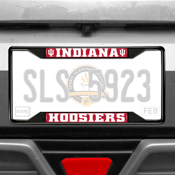 Indiana Hooisers Metal License Plate Frame Black Finish