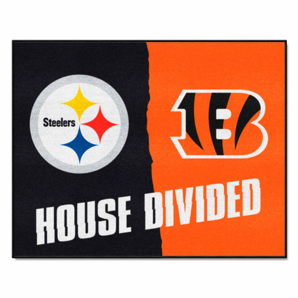 NFL House Divided - Steelers / Bengals House Divided Mat House Divided Multi