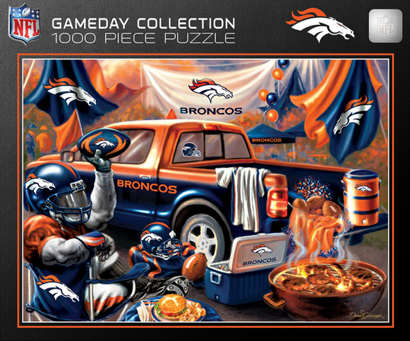 Denver Broncos 1000 Piece Puzzle Gameday Design NFL Jigsaw Puzzle Fan Activity