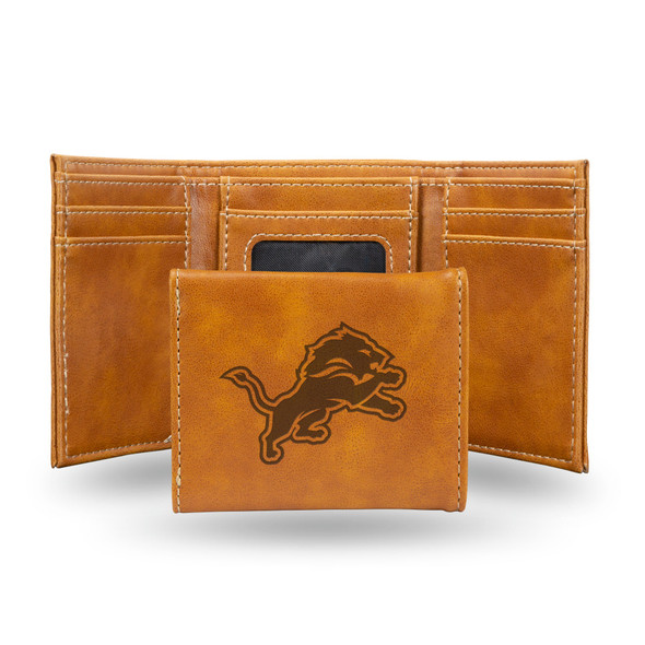 Detroit Lions Wallet Trifold Laser Engraved Detroit Lions Wallet Trifold Laser Engraved