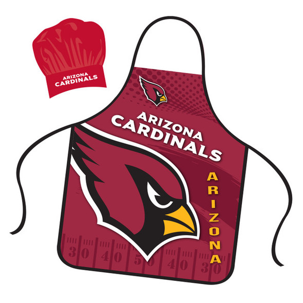 Arizona Cardinals Chef Hat and Apron Set Cooking Kitchen BBQ Fan Gear