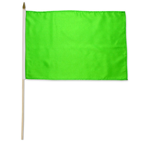 Neon Green Solid Color 12x18in Stick Flag