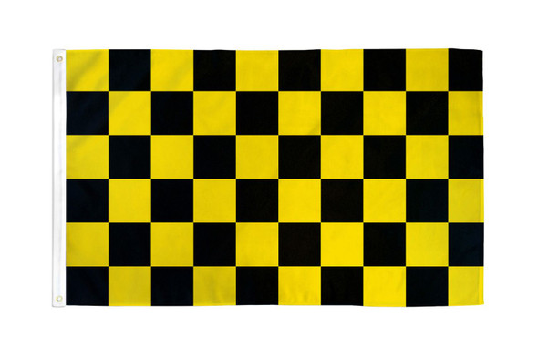 Black & Yellow Checkered Flag 2x3ft Poly Black & Yellow Checkered Flag 2x3ft Poly