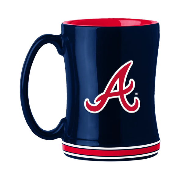 Atlanta Braves Sculpted Relief Coffee Mug 14oz Team Color NFL Drinkware