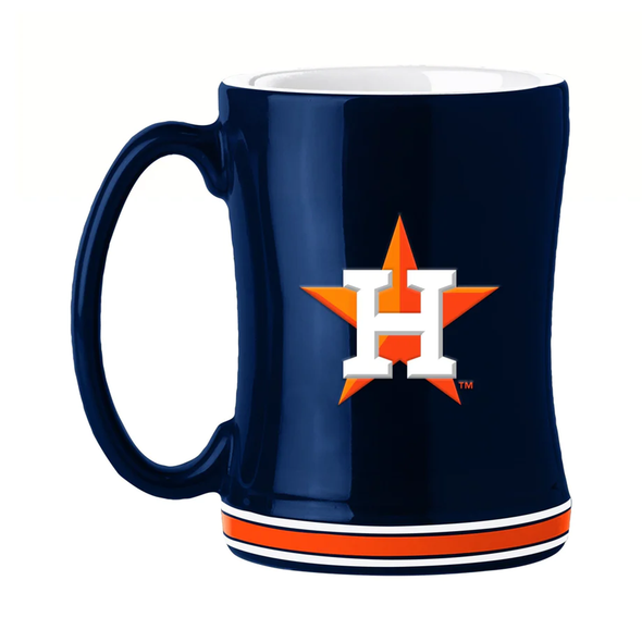 Houston Astros Sculpted Relief Coffee Mug 14oz Team Color NFL Drinkware