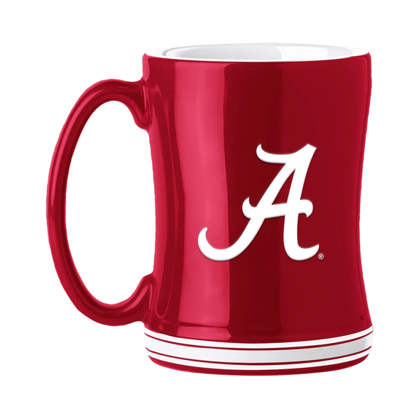 Alabama Crimson Tide Sculpted Relief Coffee Mug 14oz Team Color NFL Drinkware