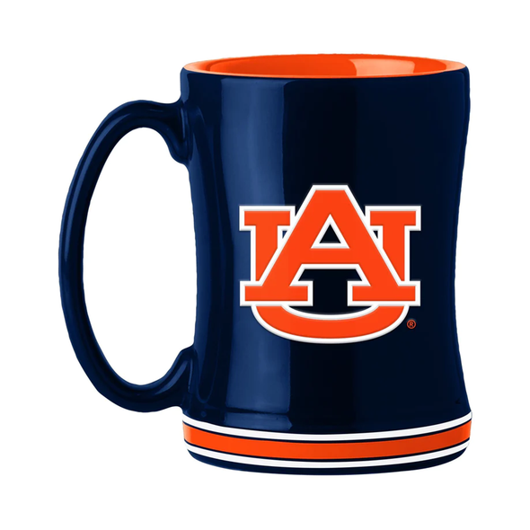 Auburn Tigers Sculpted Relief Coffee Mug 14oz Team Color NFL Drinkware