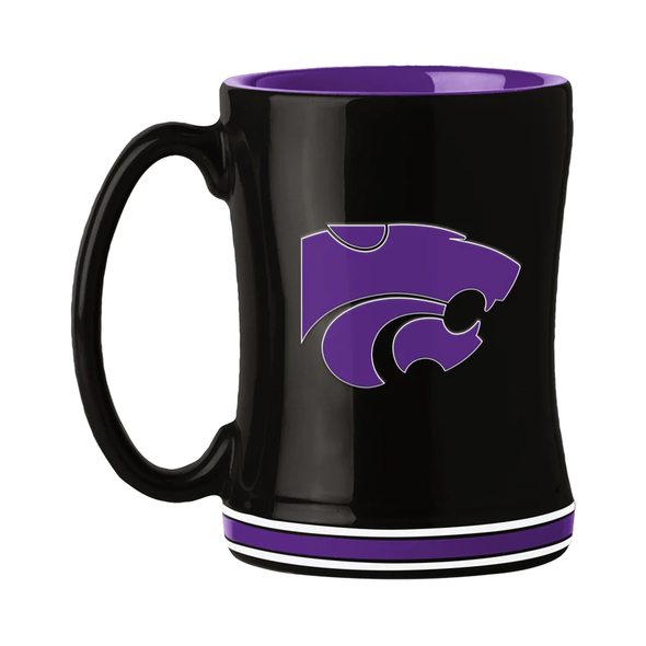 Kansas State Wildcats Sculpted Relief Coffee Mug 14oz Team Color NFL Drinkware