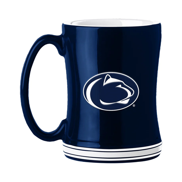Penn State Nittany Lions Sculpted Relief Coffee Mug 14oz Team Color NFL Drinkware