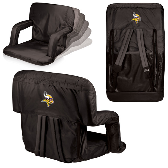 Minnesota Vikings Ventura Portable Reclining Stadium Seat, (Black)