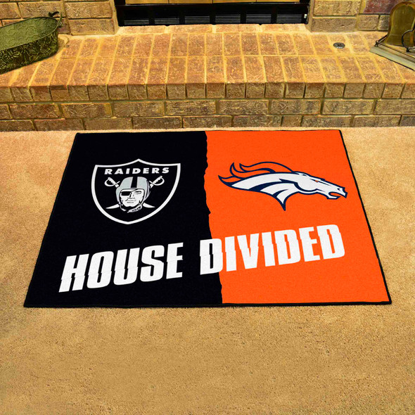 NFL House Divided - Raiders / Broncos House Divided Mat House Divided Multi