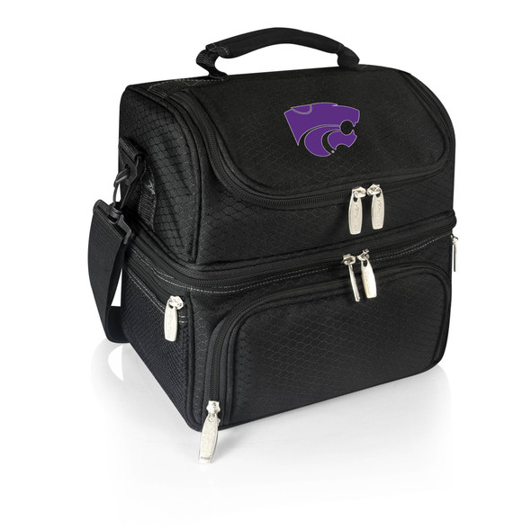 Kansas State Wildcats Pranzo Lunch Bag Cooler with Utensils NCAA Lunch Tote, (Black)