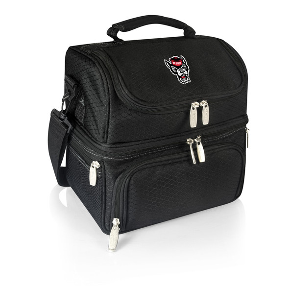 NC State Wolfpack Pranzo Lunch Bag Cooler with Utensils NCAA Lunch Tote, (Black)