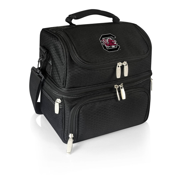 South Carolina Gamecocks Pranzo Lunch Bag Cooler with Utensils NCAA Lunch Tote, (Black)