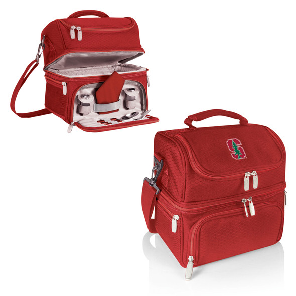 Stanford Cardinal Pranzo Lunch Bag Cooler with Utensils NCAA Lunch Tote, (Red)