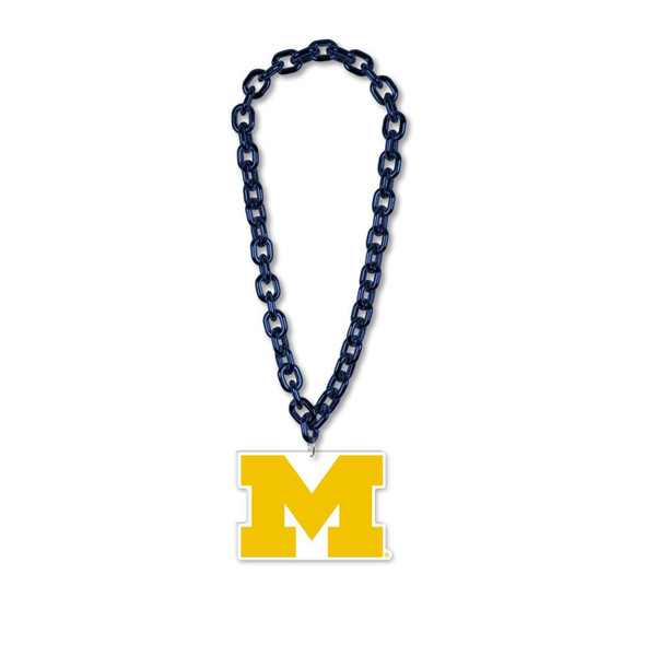 Michigan Wolverines Necklace Fan Chain Necklace NCAA Foam Chain Fan Gear