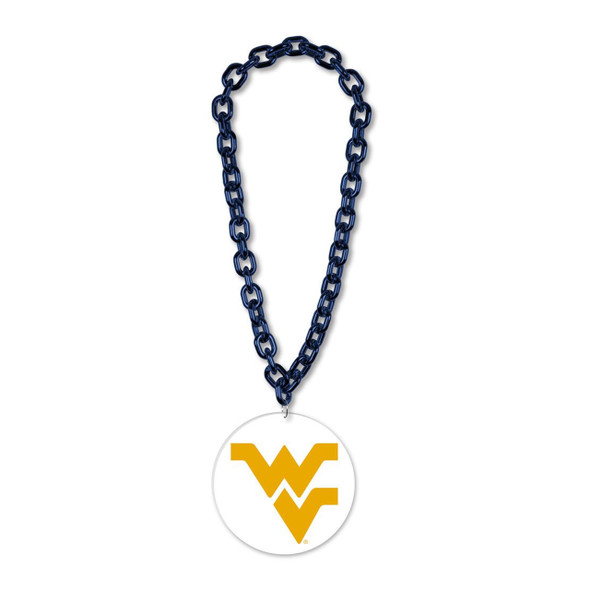 West Virginia Mountaineers Necklace Fan Chain Necklace NCAA Foam Chain Fan Gear