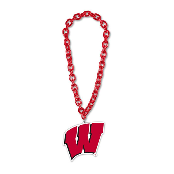 Wisconsin Badgers Necklace Fan Chain Necklace NCAA Foam Chain Fan Gear