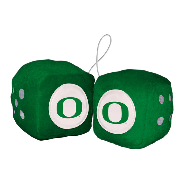 Oregon Ducks Team Color Fuzzy Dice D√©cor 3" Set