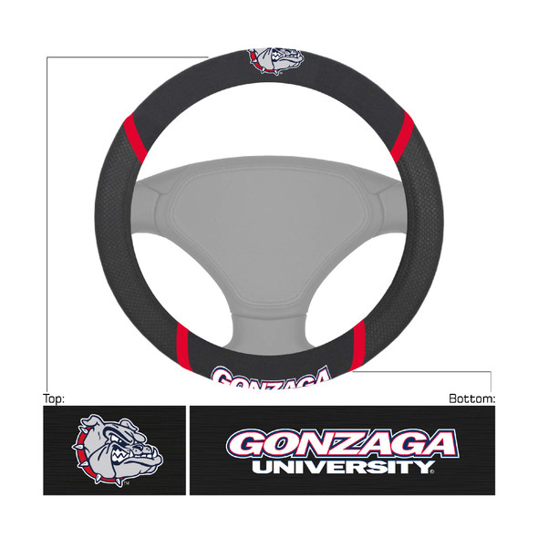Gonzaga Bulldogs Steering Wheel Cover Embroidered NCAA Auto Accessory
