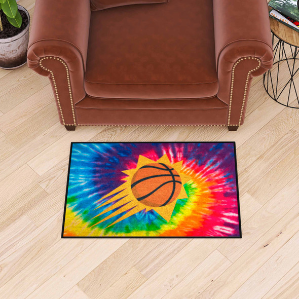 Phoenix Suns Tie Dye Starter Mat Accent Rug - 19in. x 30in. Sun Basketball Primary Logo