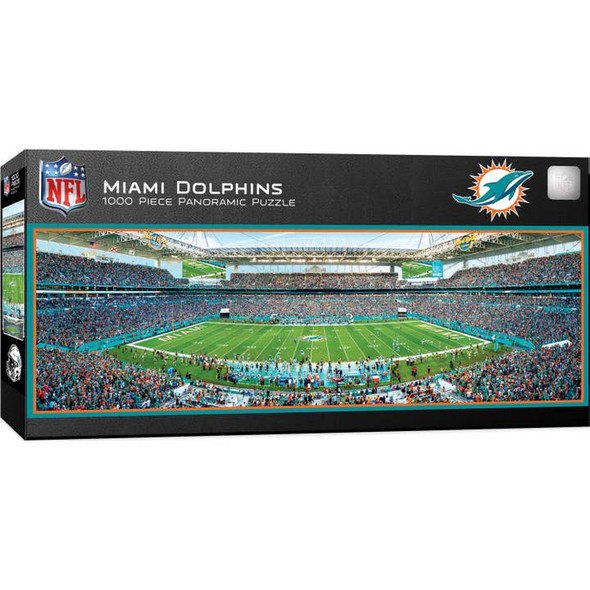 Miami Dolphins 1000 Piece Panoramic Puzzle NFL Jigsaw Puzzle Fan Activity - Center View