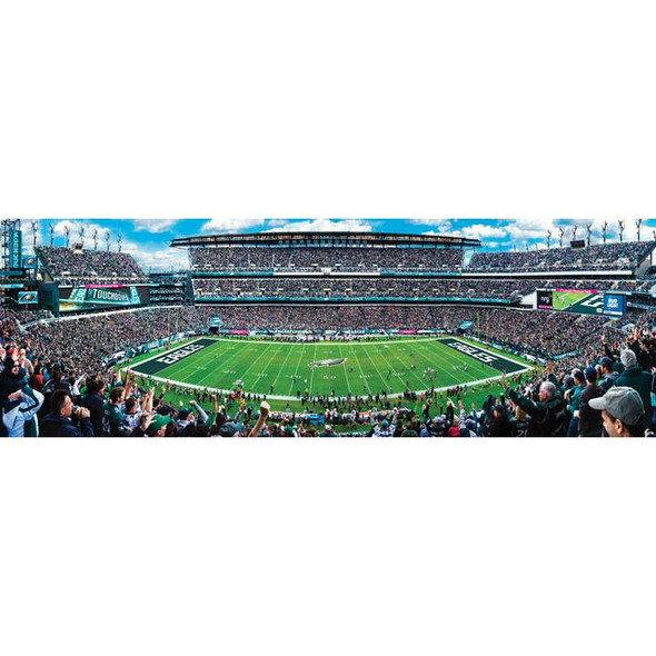 Philadelphia Eagles 1000 Piece Panoramic Puzzle NFL Jigsaw Puzzle Fan Activity - Center View
