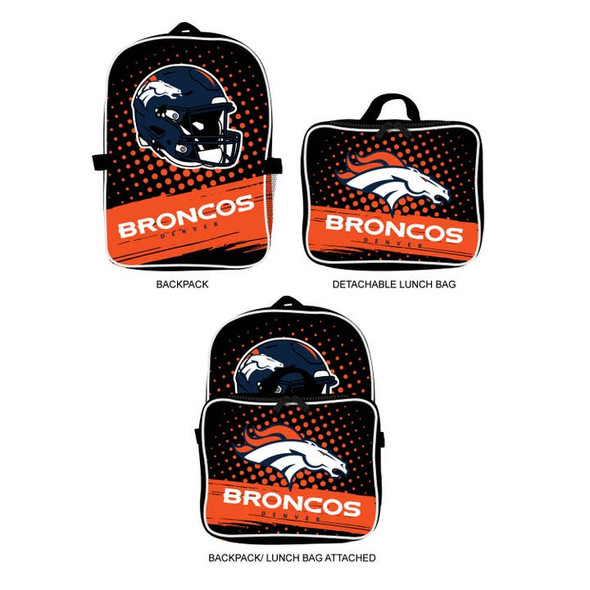 Denver Broncos Backpack Lunchbox Set