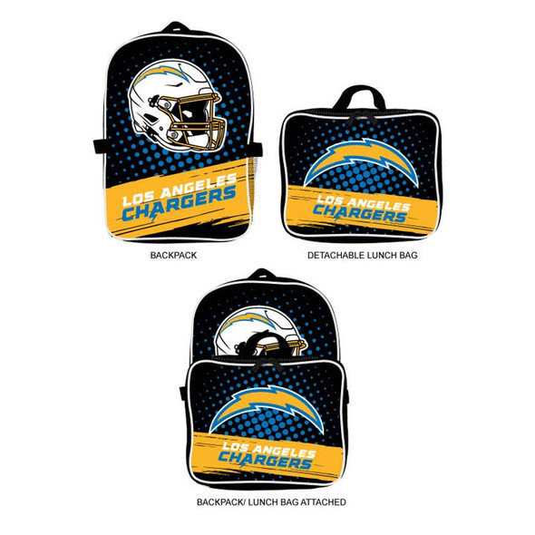 Los Angeles Chargers Backpack Lunchbox Set