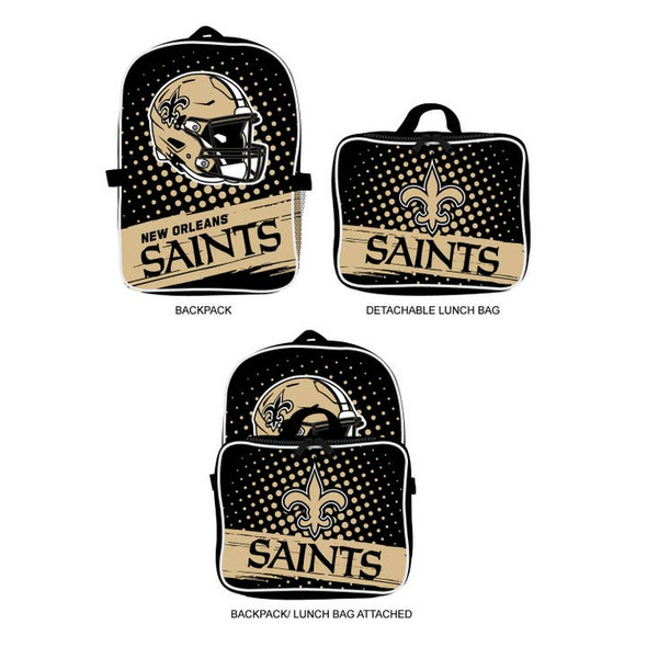 New Orleans Saints Backpack Lunchbox Set