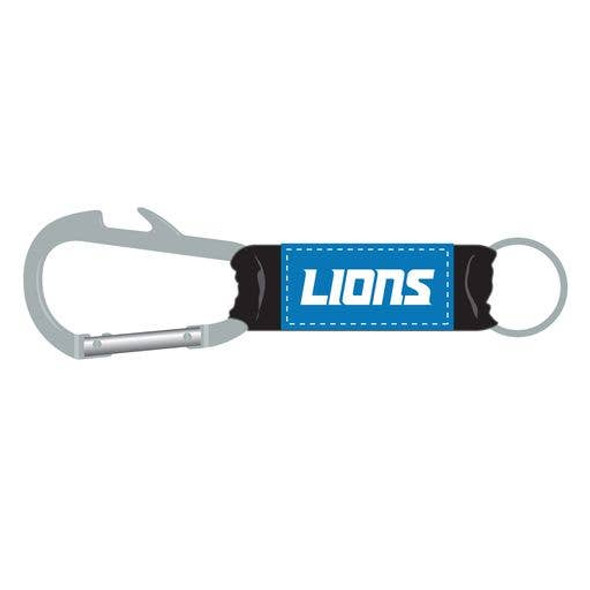 Detroit Lions Bottle Opener Carabiner Keychain