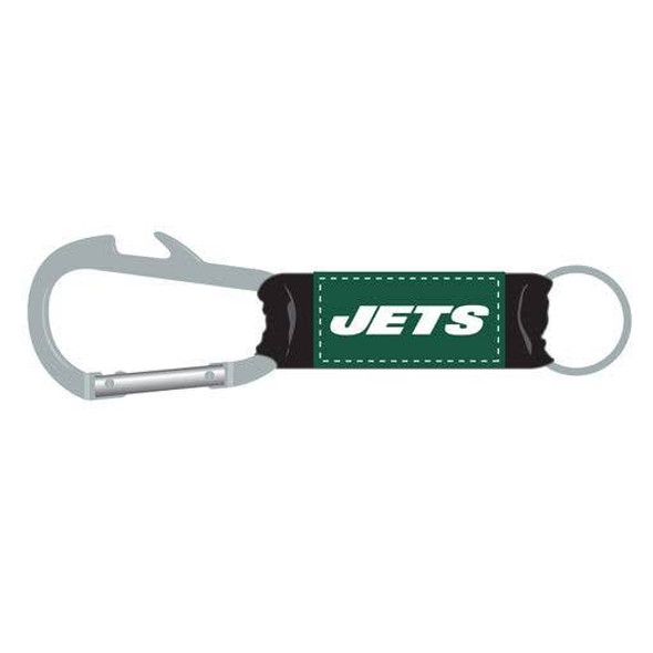 New York Jets Bottle Opener Carabiner Keychain