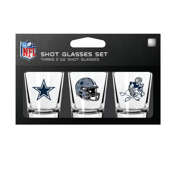 Dallas Cowboys 3-Pack Shot Glass SetNFL Barware Fan Drinkware