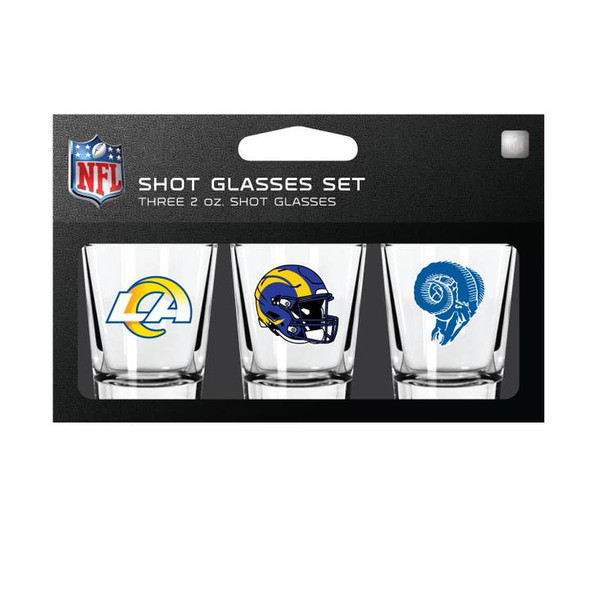 Los Angeles Rams 3-Pack Shot Glass SetNFL Barware Fan Drinkware