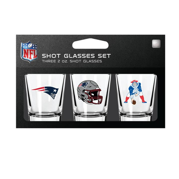 New England Patriots 3-Pack Shot Glass Set