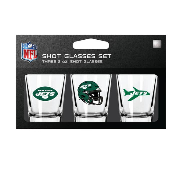 New York Jets 3-Pack Shot Glass SetNFL Barware Fan Drinkware