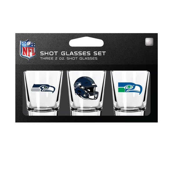 Seattle Seahawks 3-Pack Shot Glass SetNFL Barware Fan Drinkware