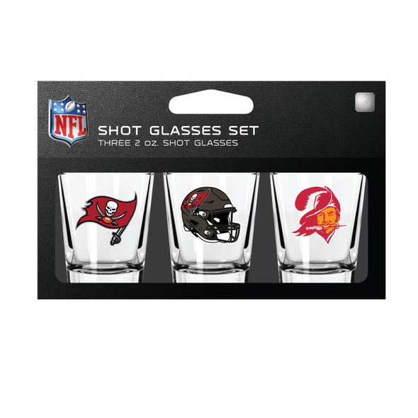 Tampa Bay Buccaneers 3-Pack Shot Glass SetNFL Barware Fan Drinkware